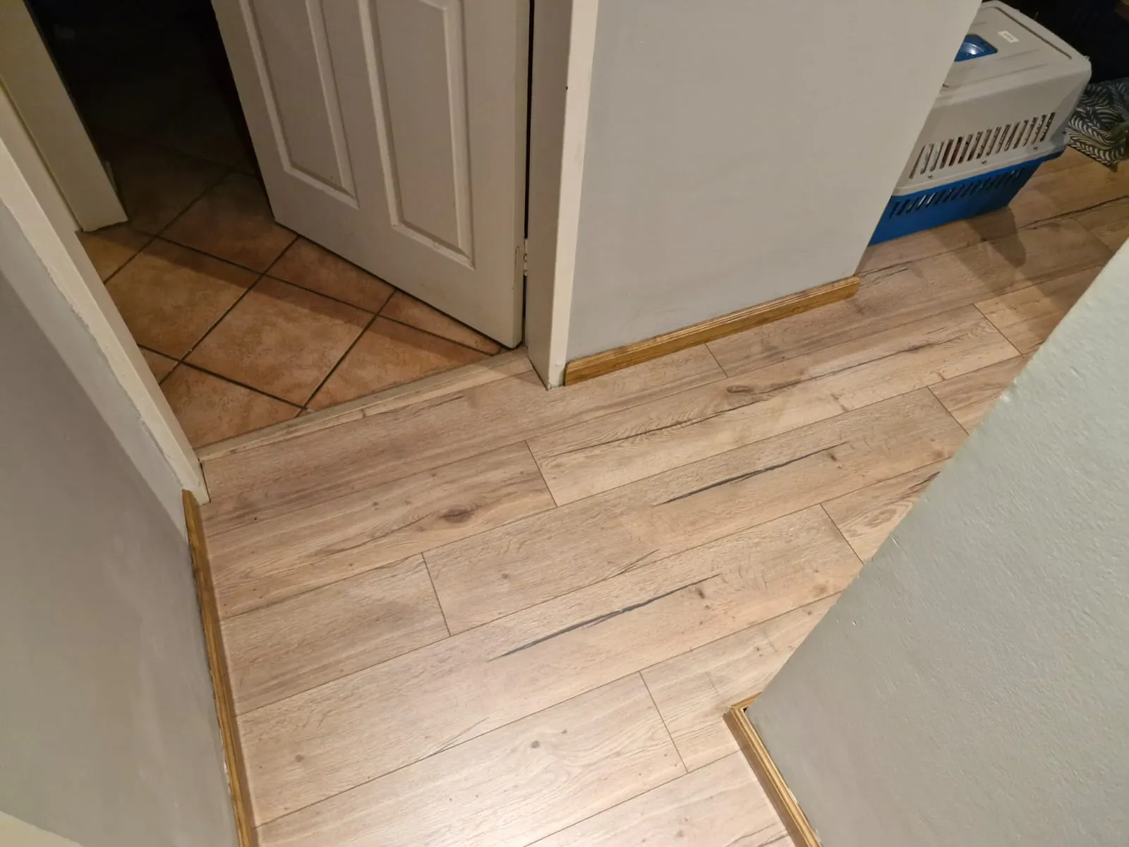 Laminate flooring transition and skirting detail